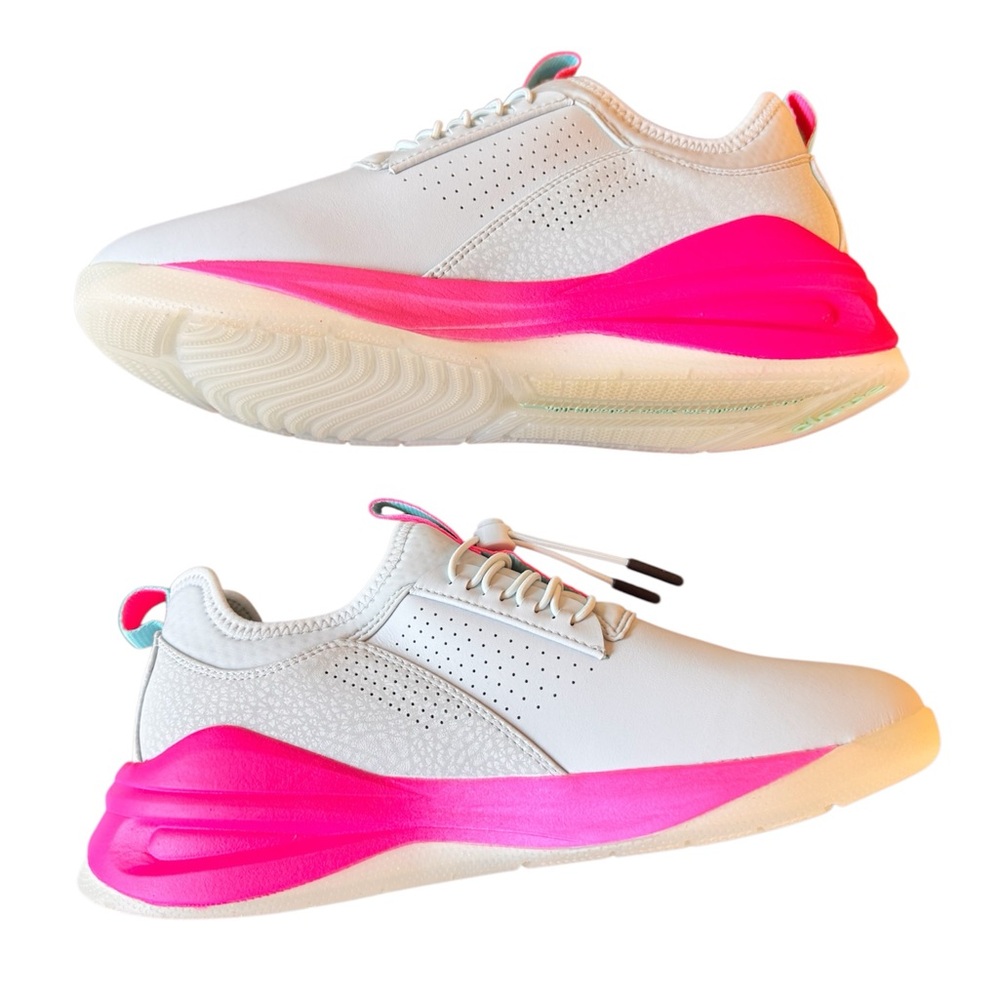 NWOB Unisex White and Pink Athletic Sneakers